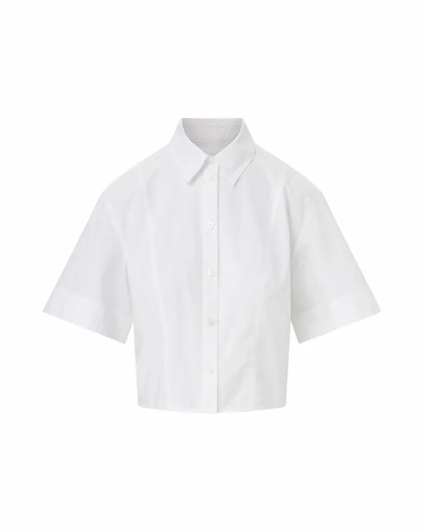 Claire Cropped Shirt White Women Veronica Beard Tops Claire Cropped Shirt White Women Veronica Beard Tops