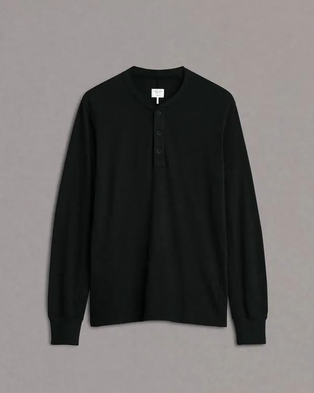Classic Flame Henley Jet BlackWhite Men TShirts and Henleys rag and bone