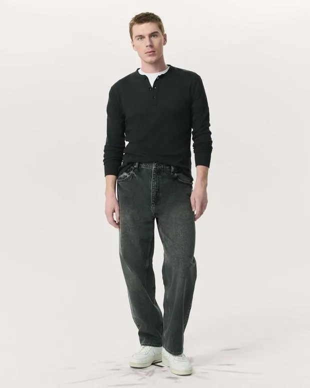 Classic Flame Henley Jet BlackWhite Men TShirts and Henleys rag and bone