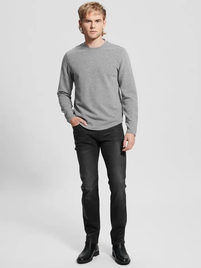 Coated Straight Jeans Slick Black Coated Jeans and Denim GUESS Men Coated Straight Jeans Slick Black Coated Jeans and Denim GUESS Men