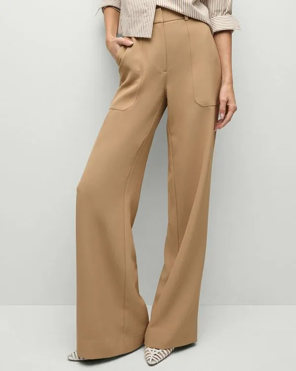 Cole WideLeg Pant Khaki Women Veronica Beard Pants Cole WideLeg Pant Khaki Women Veronica Beard Pants