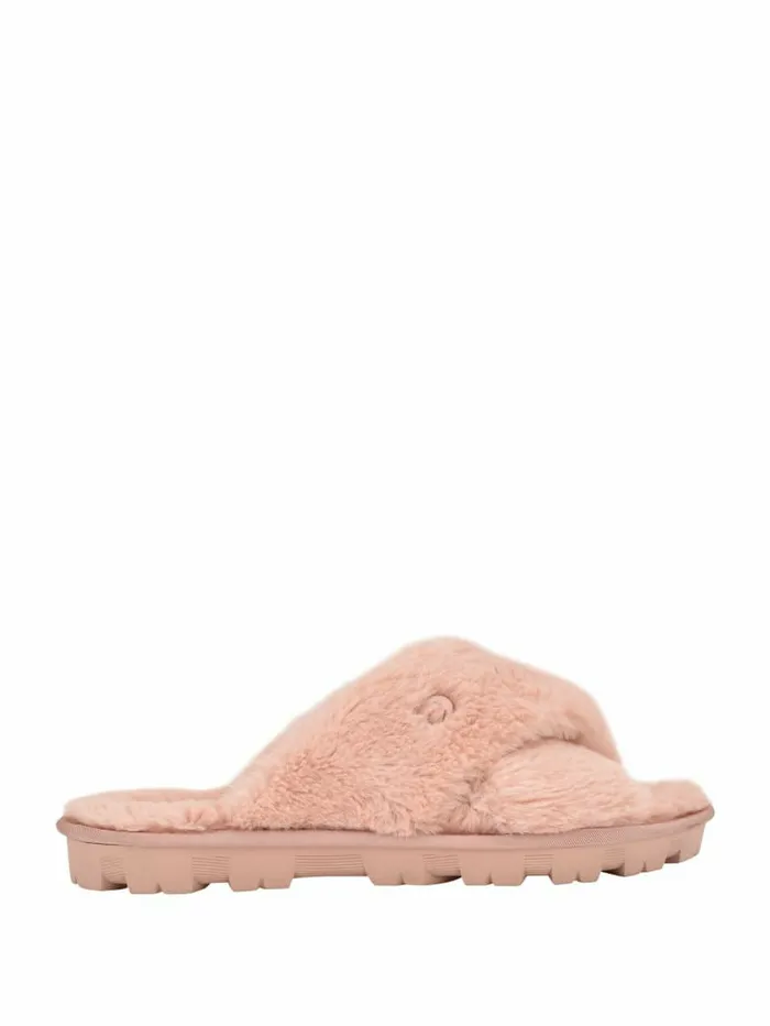 Crisscross Fur Slipper Pink Women Sandals GUESS