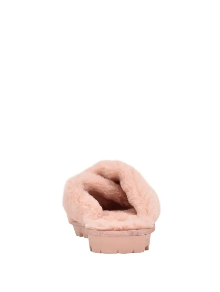 Crisscross Fur Slipper Pink Women Sandals GUESS