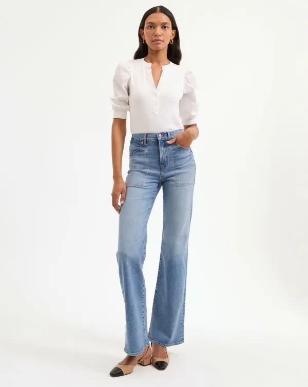 Crosbie PatchPocket Slim WideLeg Jean Amethyst Women Veronica Beard Jeans