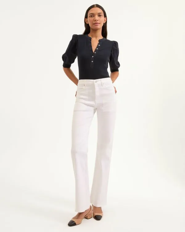Crosbie PatchPocket Slim WideLeg Jean White Women Veronica Beard Jeans