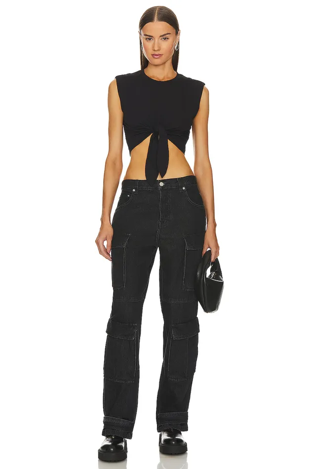Cybil Tie Front Top Black Women Lovers and Friends Tops Cybil Tie Front Top Black Women Lovers and Friends Tops