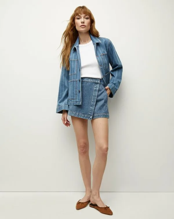 Dahl Striped Denim Chore Jacket Sapphire Stripe Women Veronica Beard Jackets and Outerwear Dahl Striped Denim Chore Jacket Sapphire Stripe Women Veronica Beard Jackets and Outerwear