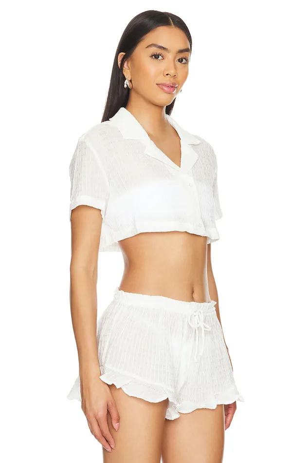 Daydreamer Crop Top White Women Lovers and Friends Tops Daydreamer Crop Top White Women Lovers and Friends Tops