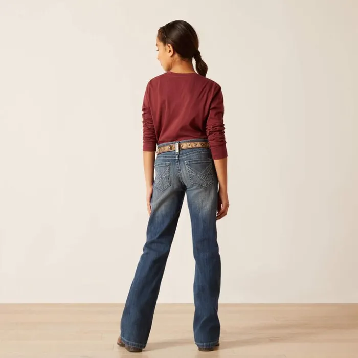 Denim Kids Ariat REAL Clover Boot Cut Chill Blue Denim Kids Ariat REAL Clover Boot Cut Chill Blue