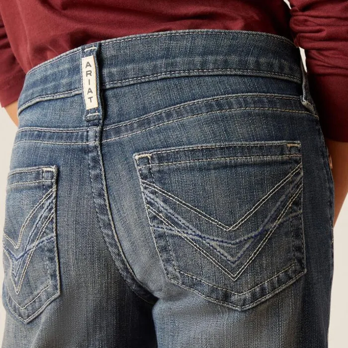Denim Kids Ariat REAL Clover Boot Cut Chill Blue Denim Kids Ariat REAL Clover Boot Cut Chill Blue