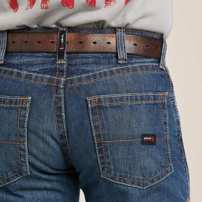 Denim Men Ariat FR M5 Straight Basic Stackable Straight Leg Jean Clay Denim Men Ariat FR M5 Straight Basic Stackable Straight Leg Jean Clay