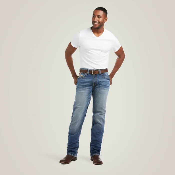 Denim Men Ariat M4 Low Rise Stretch Longspur Stackable Straight Leg Jean Dakota Denim Men Ariat M4 Low Rise Stretch Longspur Stackable Straight Leg Jean Dakota