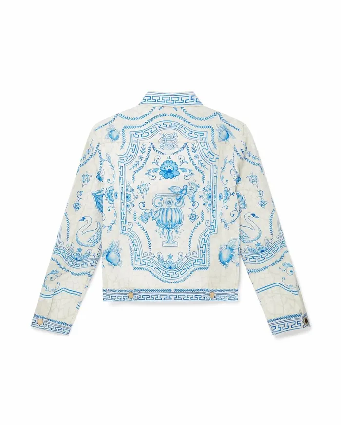 Denim Men Casablanca Paris Plat A Dessert Blanc Classic Denim Jacket