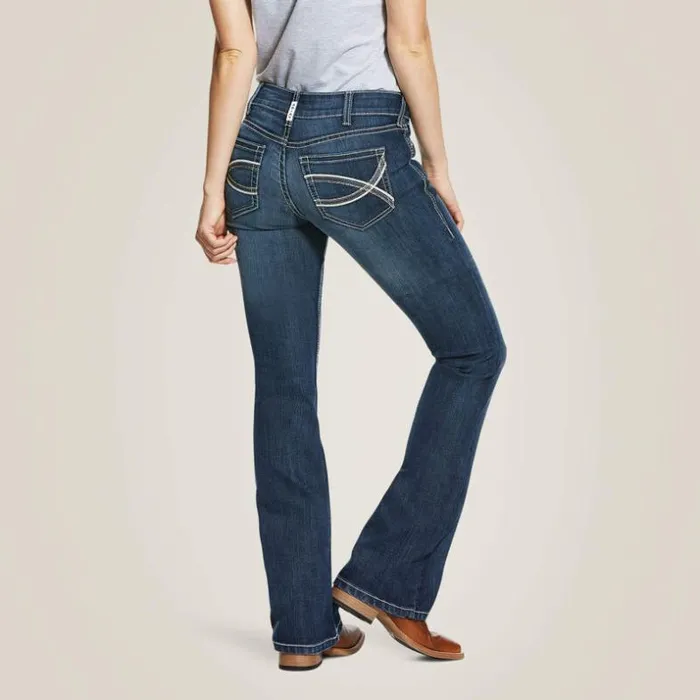 Denim Women Ariat REAL Mid Rise Arrow Fit Stretch Shayla Boot Cut Jean Gemstone
