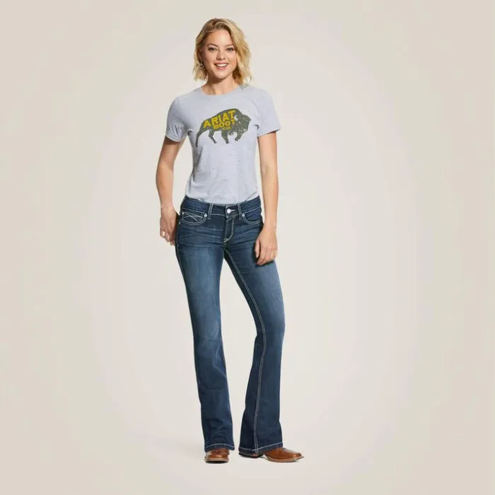 Denim Women Ariat REAL Mid Rise Arrow Fit Stretch Shayla Boot Cut Jean Gemstone