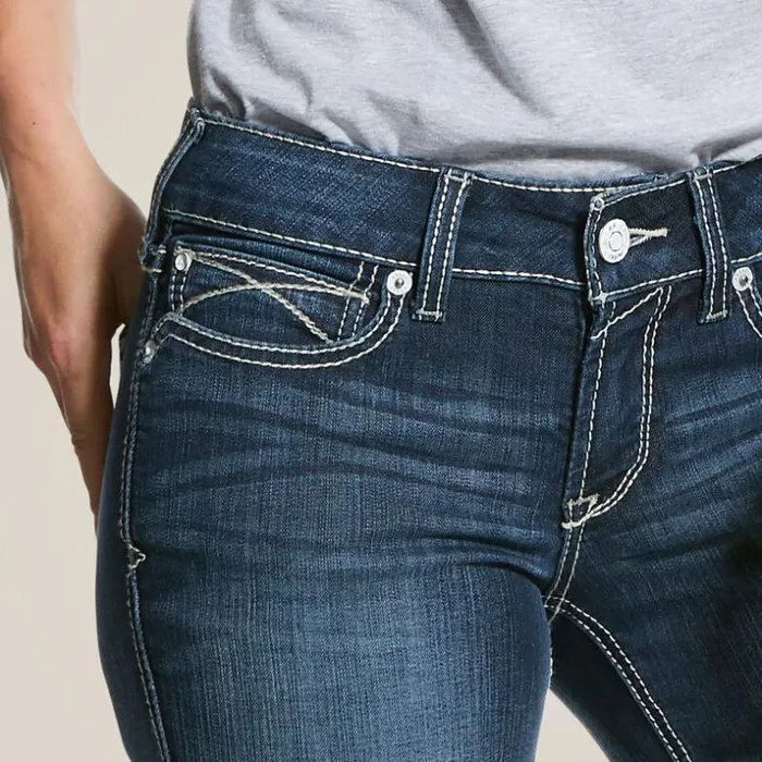 Denim Women Ariat REAL Mid Rise Arrow Fit Stretch Shayla Boot Cut Jean Gemstone