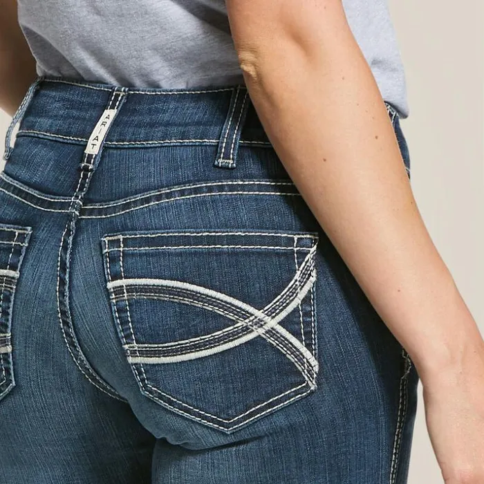 Denim Women Ariat REAL Mid Rise Arrow Fit Stretch Shayla Boot Cut Jean Gemstone