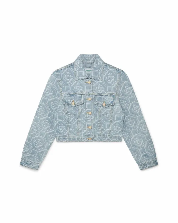 Denim Women Casablanca Paris Classic Monogram Bleached Denim Jacket