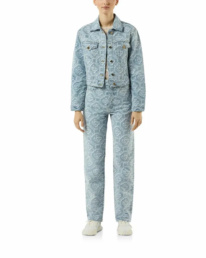 Denim Women Casablanca Paris Classic Monogram Bleached Denim Jacket
