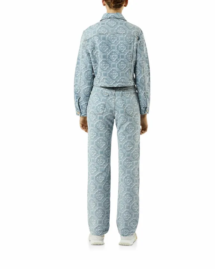 Denim Women Casablanca Paris Classic Monogram Bleached Denim Jacket