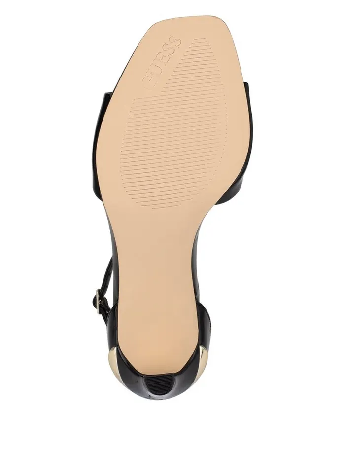 Divine Heeled Sandals Black Patent Women Sandals GUESS