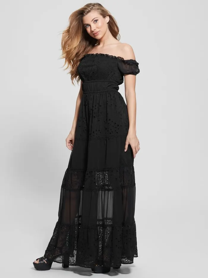 Dresses and Jumpsuits Eco Zena Maxi Dress Black GUESS Women Dresses and Jumpsuits Eco Zena Maxi Dress Black GUESS Women