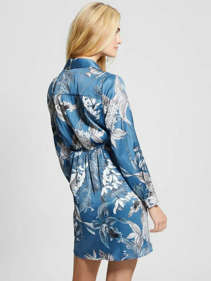 Dresses and Jumpsuits Women Eco Alya Printed Dress Phantom Flora Print GUESS Dresses and Jumpsuits Women Eco Alya Printed Dress Phantom Flora Print GUESS