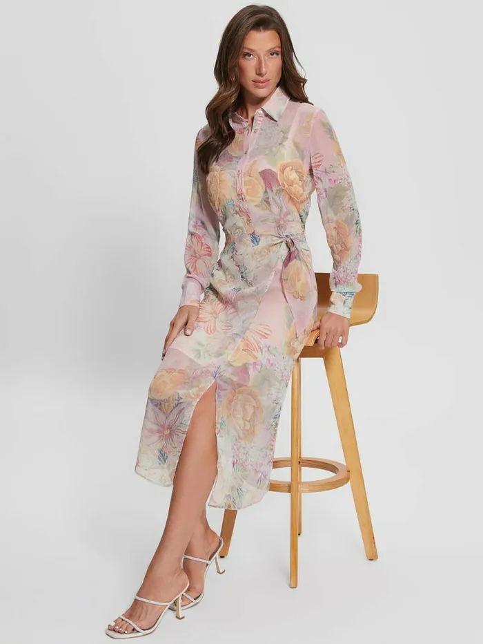 Dresses and Jumpsuits Women Eco Lama Printed Dress Digital Tapestry Print Pi GUESS