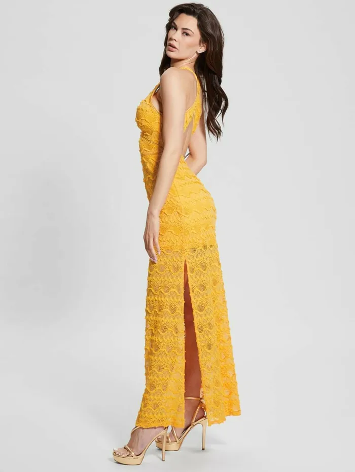 Dresses and Jumpsuits Women GUESS Liza Lace Maxi Dress Laguna Yellow Dresses and Jumpsuits Women GUESS Liza Lace Maxi Dress Laguna Yellow