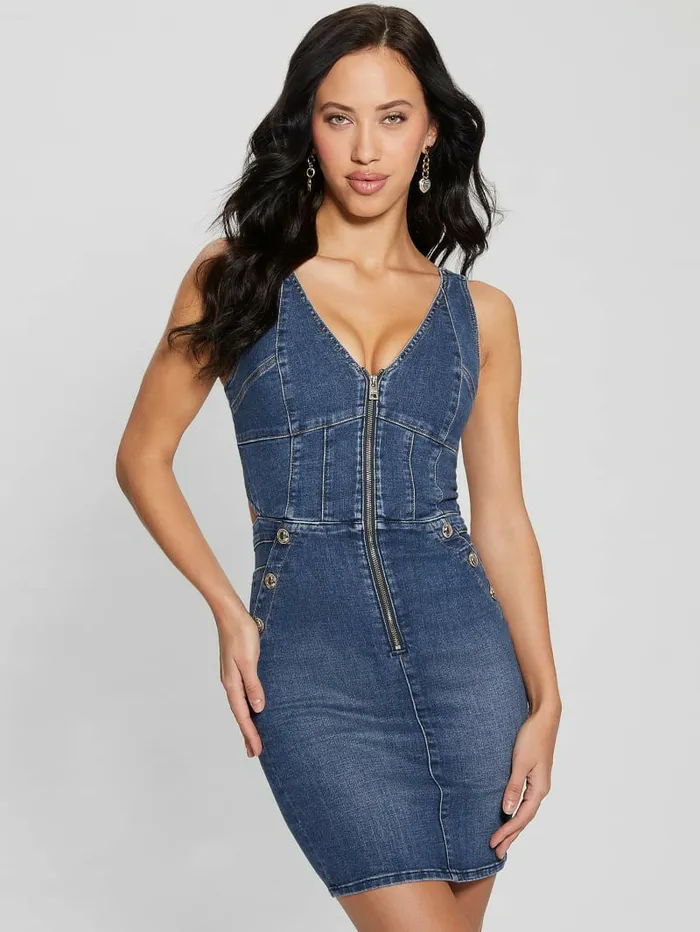 Dresses and Jumpsuits Women Reina Denim Dress Aegean GUESS