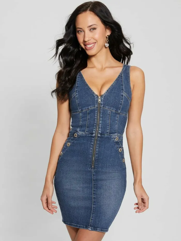 Dresses and Jumpsuits Women Reina Denim Dress Aegean GUESS Dresses and Jumpsuits Women Reina Denim Dress Aegean GUESS