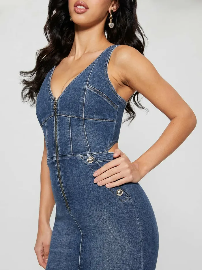 Dresses and Jumpsuits Women Reina Denim Dress Aegean GUESS Dresses and Jumpsuits Women Reina Denim Dress Aegean GUESS