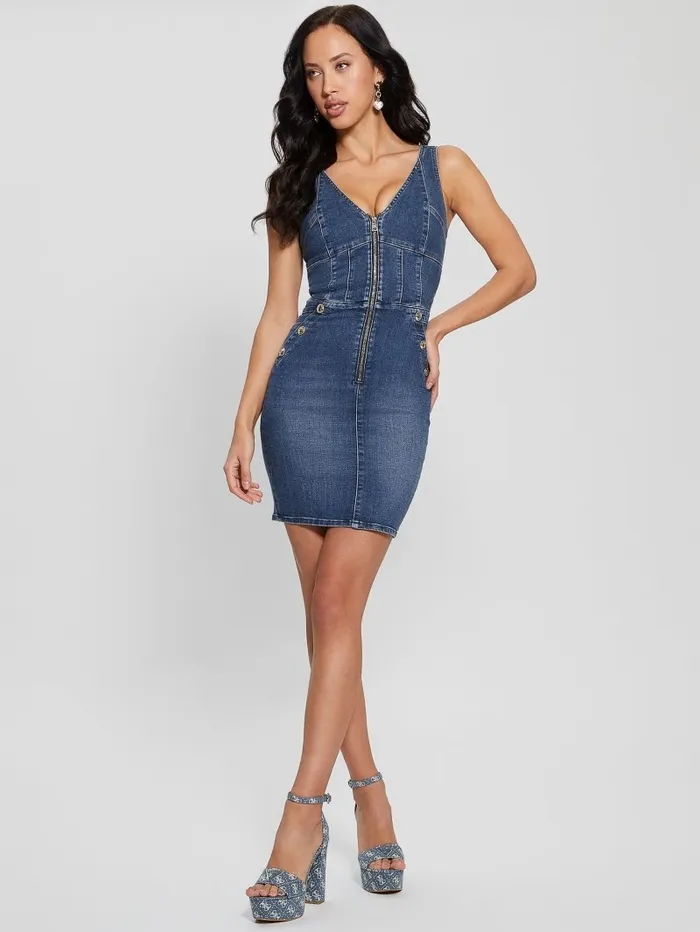 Dresses and Jumpsuits Women Reina Denim Dress Aegean GUESS Dresses and Jumpsuits Women Reina Denim Dress Aegean GUESS