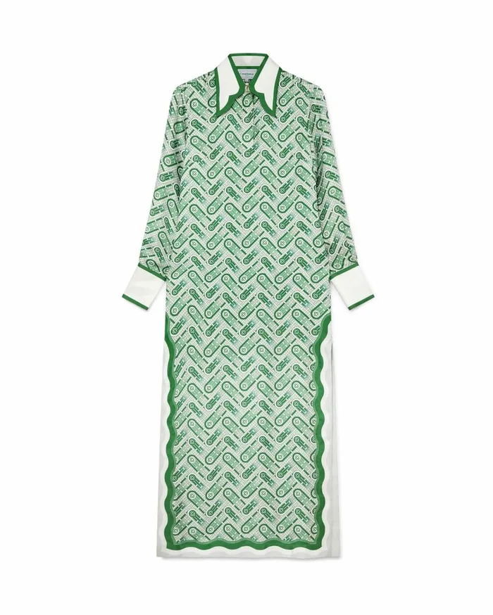 Dresses Women Casablanca Paris Ping Pong Monogram Silk Dress