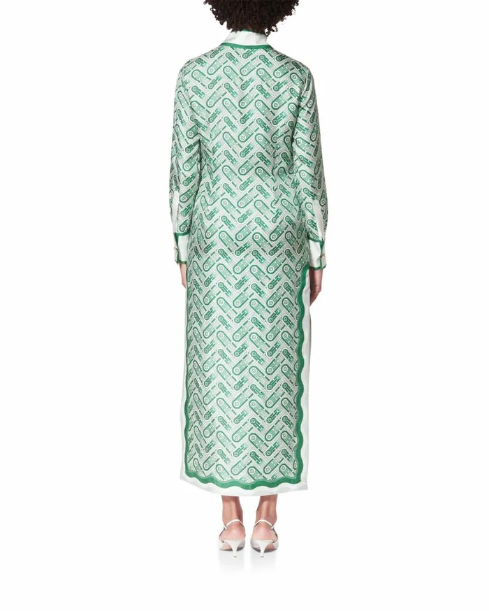 Dresses Women Casablanca Paris Ping Pong Monogram Silk Dress Dresses Women Casablanca Paris Ping Pong Monogram Silk Dress