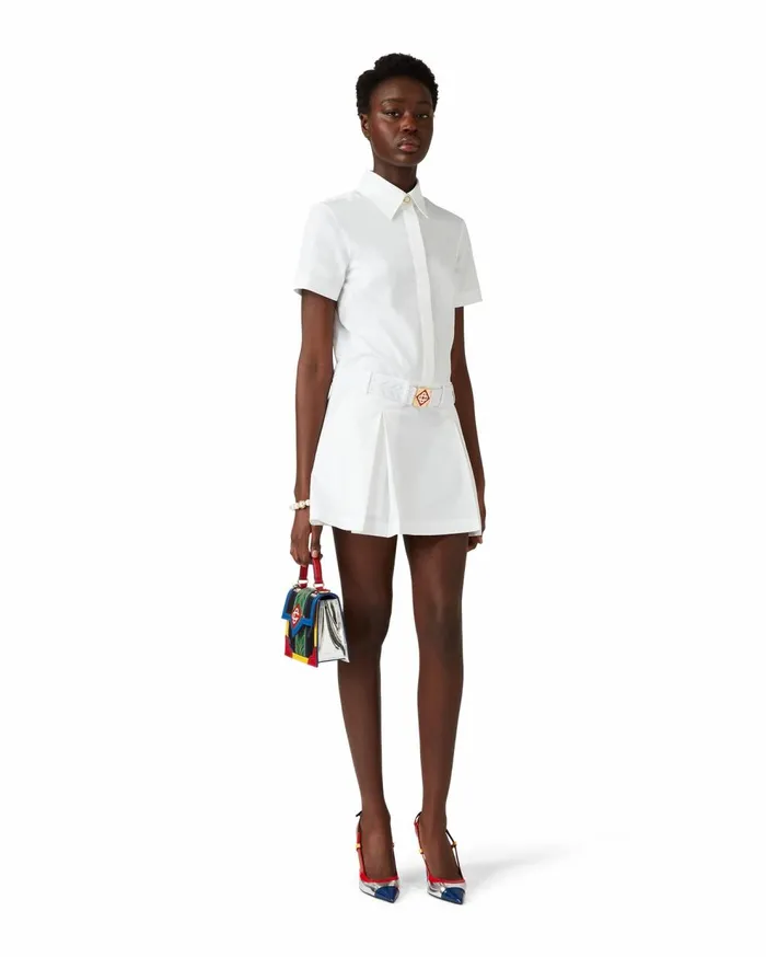 Dresses Women Casablanca Paris Pleated Cotton Tennis Dress