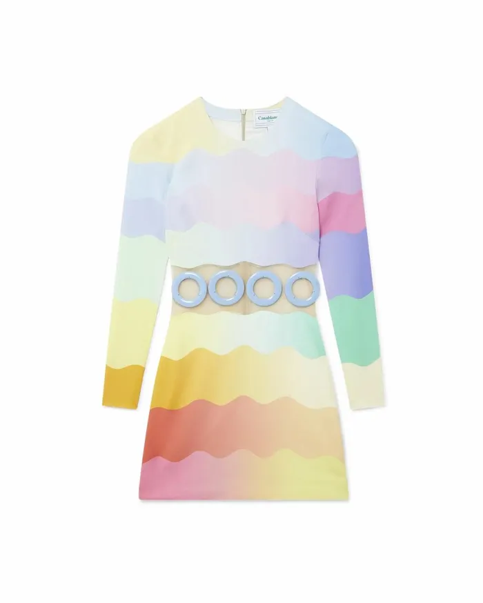 Dresses Women Casablanca Paris Rainbow Wave CutOut Mini Dress