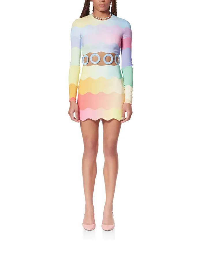 Dresses Women Casablanca Paris Rainbow Wave CutOut Mini Dress