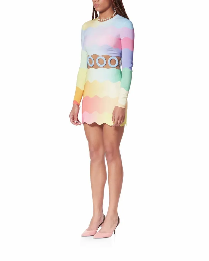Dresses Women Casablanca Paris Rainbow Wave CutOut Mini Dress