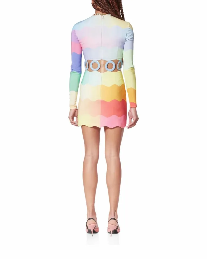 Dresses Women Casablanca Paris Rainbow Wave CutOut Mini Dress