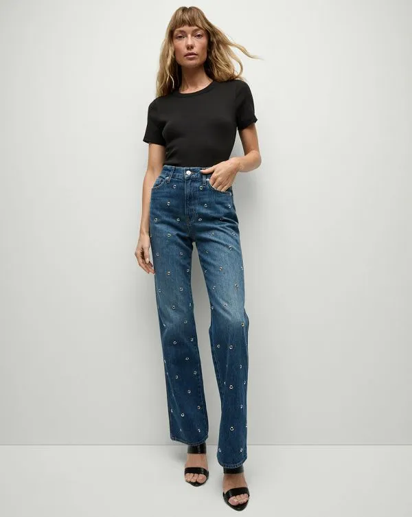 Dylan Grommet StraightLeg Jean Bandit Women Veronica Beard Jeans