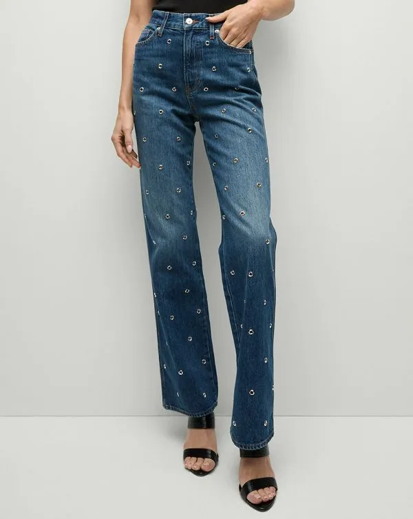 Dylan Grommet StraightLeg Jean Bandit Women Veronica Beard Jeans Dylan Grommet StraightLeg Jean Bandit Women Veronica Beard Jeans
