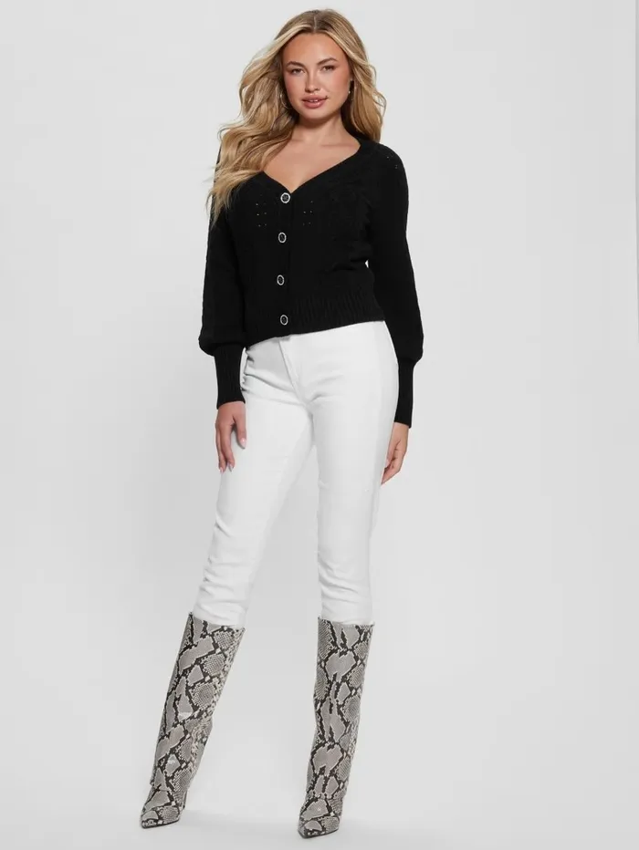 Eco Brielle Cardigan Sweater Black Women Tops GUESS Eco Brielle Cardigan Sweater Black Women Tops GUESS