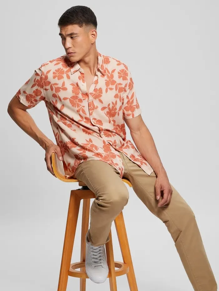 Eco Rayon Shadow Box Shirt Shadowbox Floral Spicy Ma Shirts GUESS Men