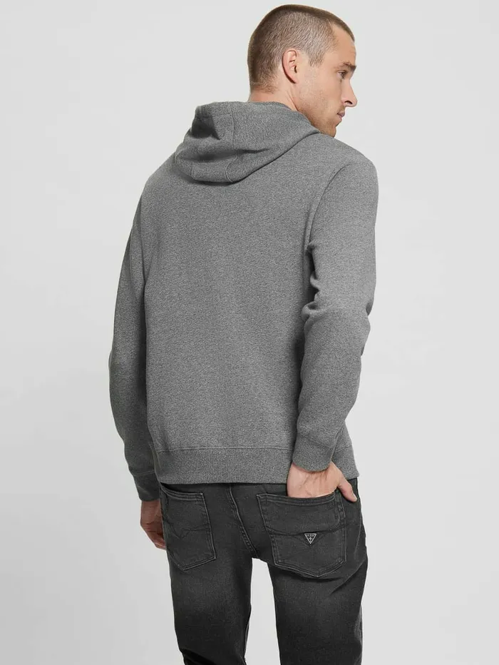 Eco Roy Embroidered Logo Hoodie Midnight Dark Heather Men Hoodies and Sweaters GUESS Eco Roy Embroidered Logo Hoodie Midnight Dark Heather Men Hoodies and Sweaters GUESS