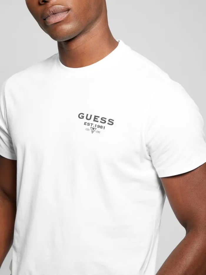 Eco Signature Tee Pure White Men TShirts and Tanks GUESS