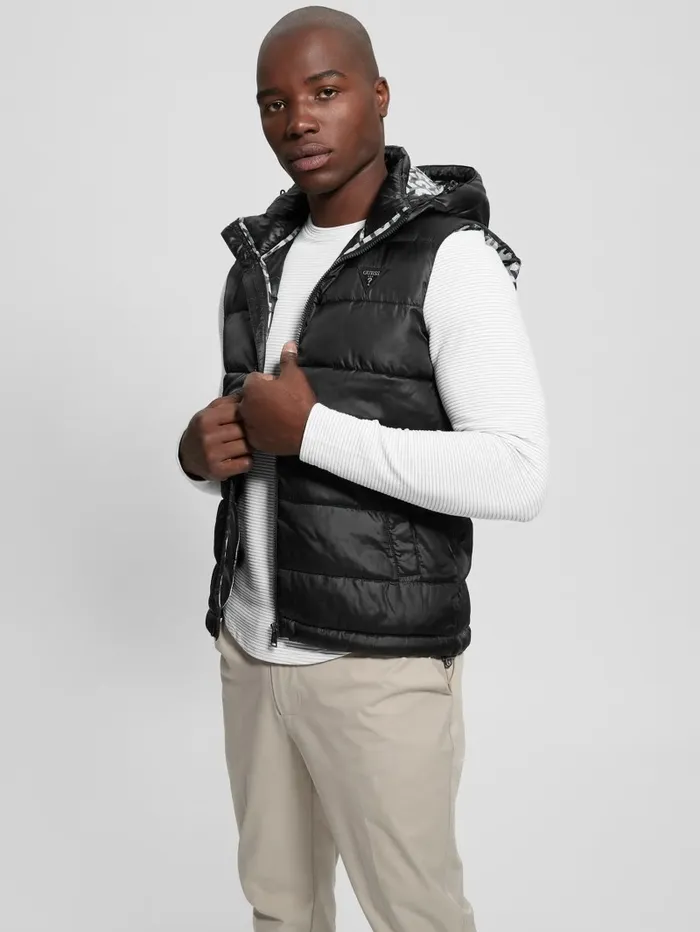Eco Super Light Puffer Vest Black Jackets and Coats GUESS Men Eco Super Light Puffer Vest Black Jackets and Coats GUESS Men