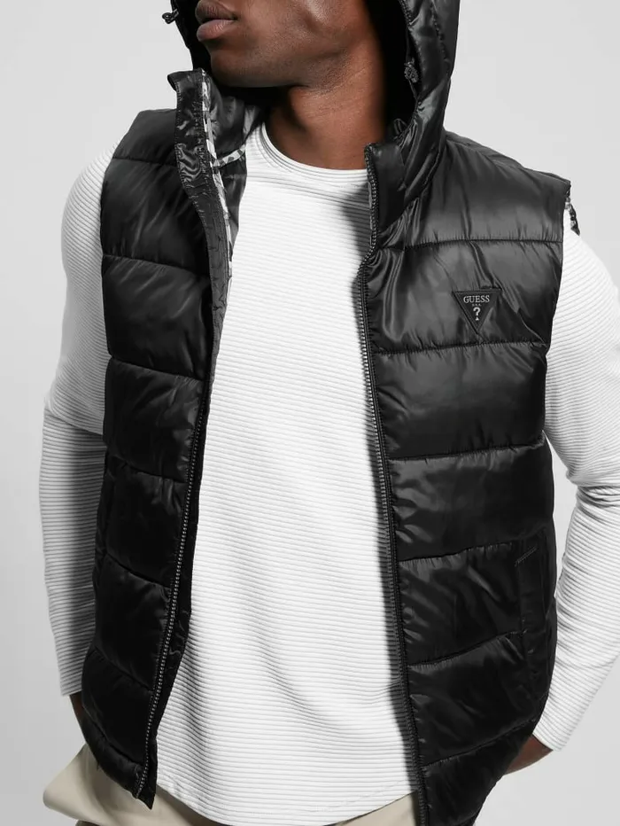 Eco Super Light Puffer Vest Black Jackets and Coats GUESS Men Eco Super Light Puffer Vest Black Jackets and Coats GUESS Men