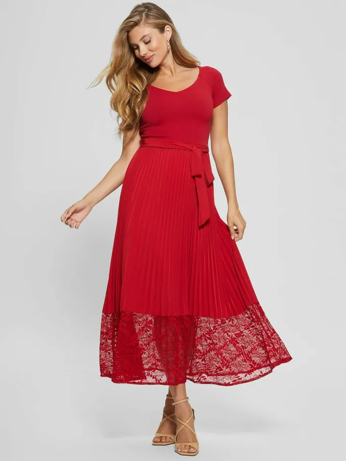 Eco Tiana OfftheShoulder Dress Chili Red Women Dresses and Jumpsuits GUESS Eco Tiana OfftheShoulder Dress Chili Red Women Dresses and Jumpsuits GUESS