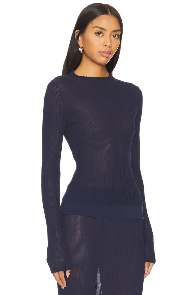 Ellison Sheer Top Navy Women Lovers and Friends Tops Ellison Sheer Top Navy Women Lovers and Friends Tops